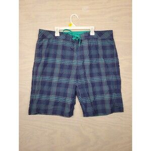 Prana Men's SZ 36 Plaid Board Shorts Swim Trunks Pockets UPF 50 Blue Beach Core